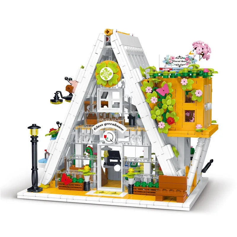 Building Blocks Creator Expert MOC City Flower Shop Bricks Toy - 1