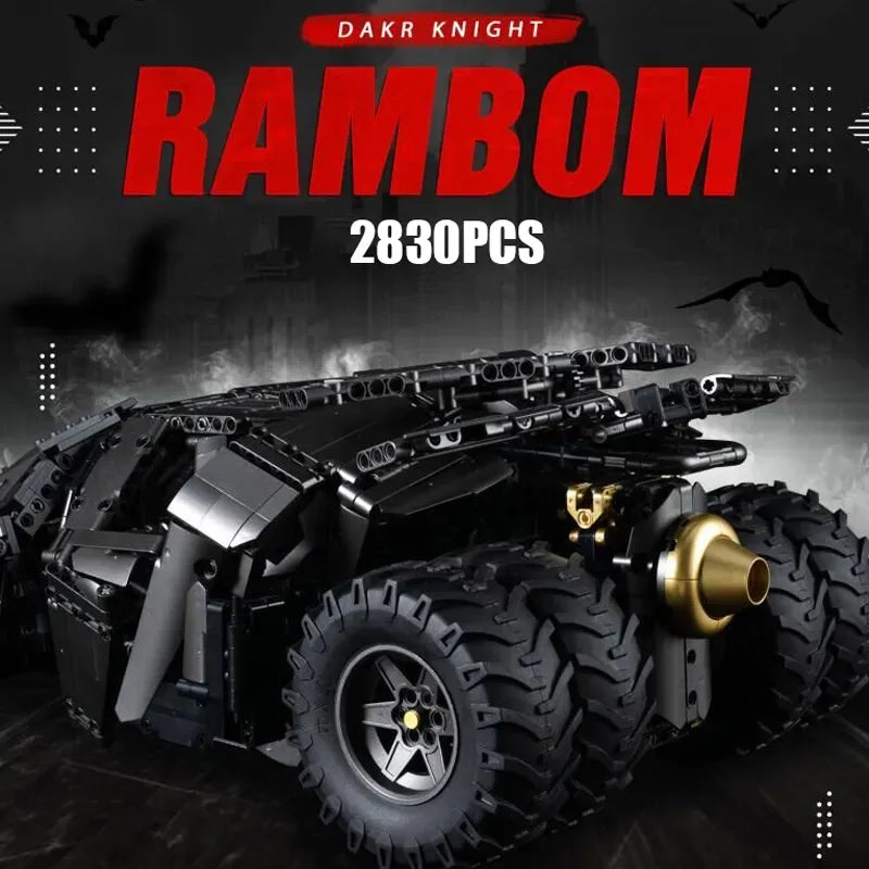 Building Blocks Motorized MOC Tech Dark Knight Rambom Car Bricks Toys - 6