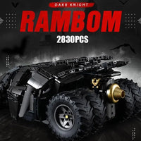 Thumbnail for Building Blocks Motorized MOC Tech Dark Knight Rambom Car Bricks Toys - 6
