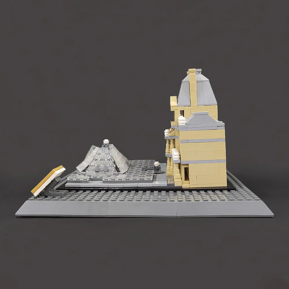 Building Blocks MOC Architecture City Paris The Louvre Bricks Kids Toys Construction Set Toys - 9