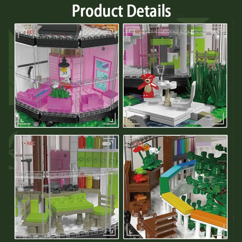 Building Blocks Creator Expert MOC City Transparent Tower Bricks Toy Construction Set Toys - 4