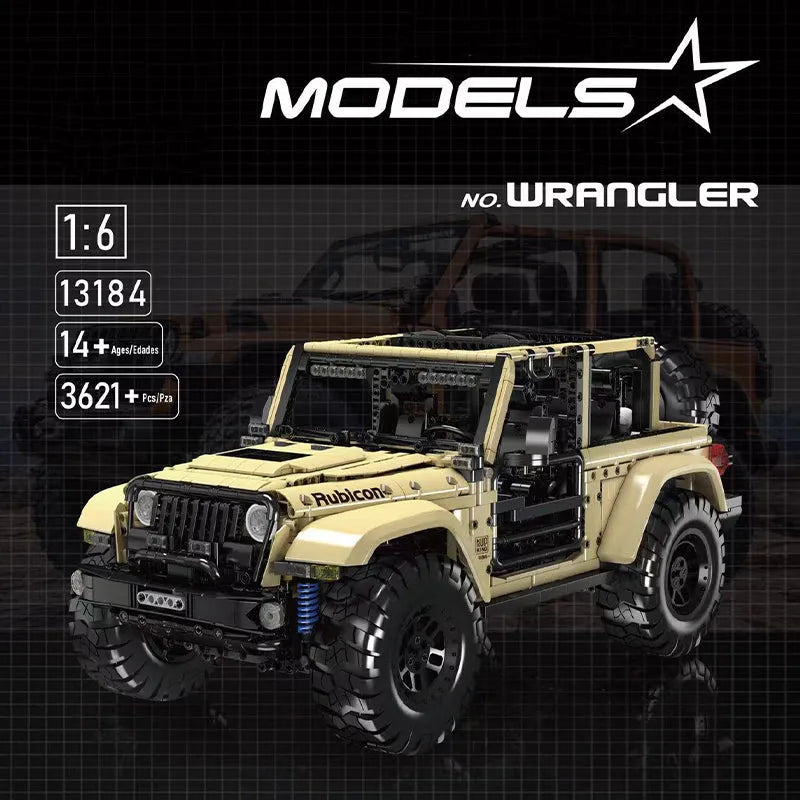 Building Blocks Tech MOC RC Jeep Wrangler SUV Car Bricks Toy - 2