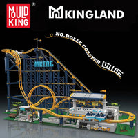 Thumbnail for Building Blocks Creator Expert Fairground Motorized Roller Coaster Bricks Toy - 3