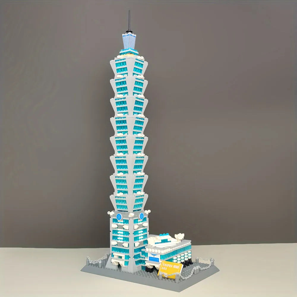 Building Blocks MOC Architecture Taipei 101 Tower Bricks Toys - 2