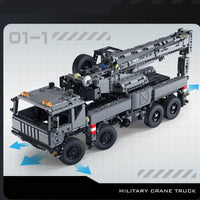 Thumbnail for Building Blocks Military Tech Rescue Vehicle Crane Truck Bricks Toy Construction Set Toys - 6