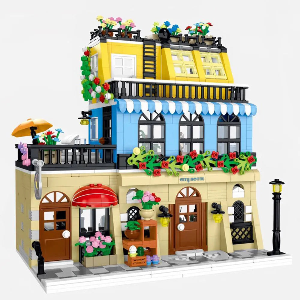 Building Blocks Creator Expert MOC City Hotel Block Module Bricks Toy - 1