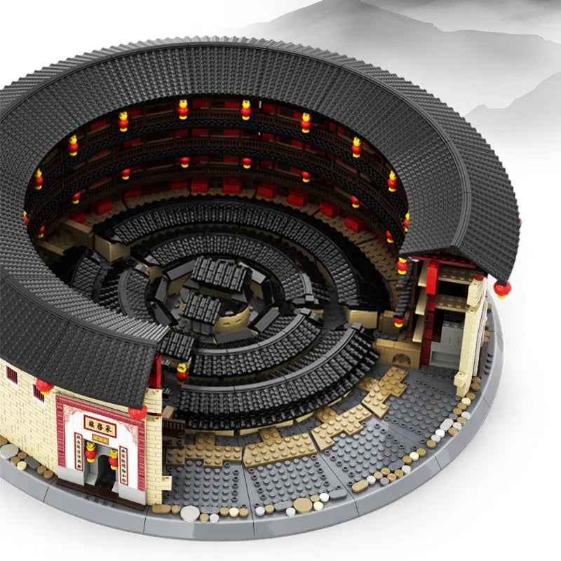 Building Blocks Creator Expert Fujian Hakka Tulou Chengqi Bricks Toy - 5