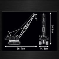 Thumbnail for Building Blocks Tech MOC Motorized Red Crawler Crane Bricks Toy - 5