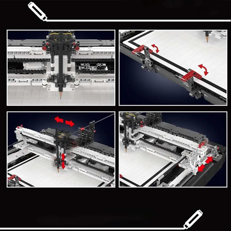 Building Blocks Technic Expert Motorized Plotter Bricks Toy - 7