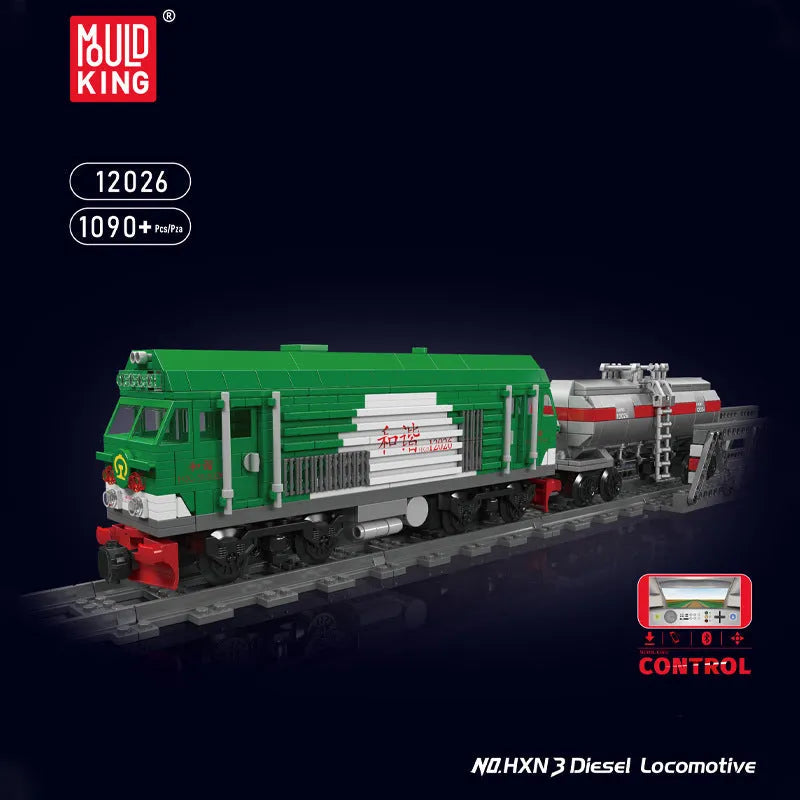 Building Blocks Tech HXN 3 Diesel Locomotive RC Train Bricks Toy - 2