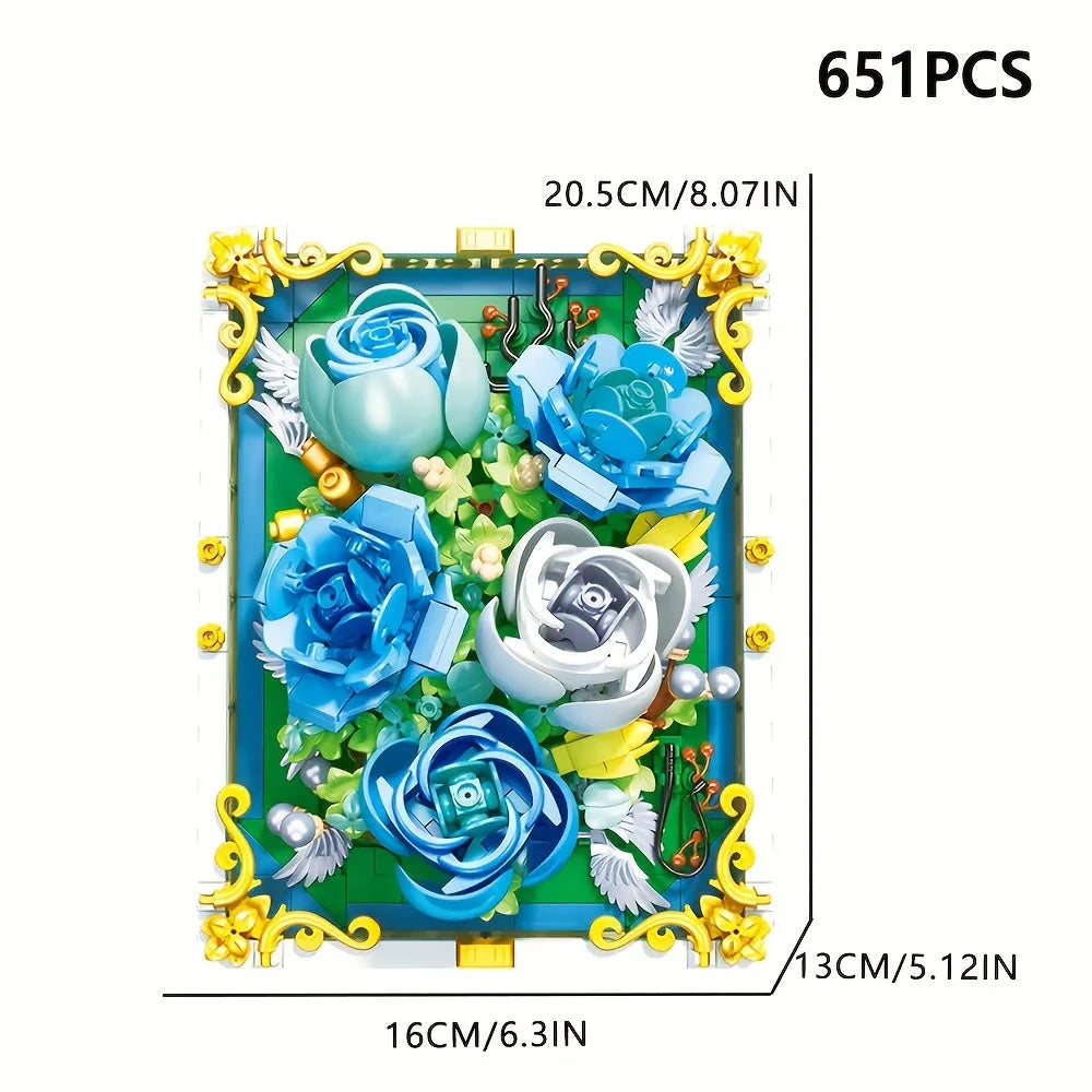 Building Blocks Art MOC Heart Of The Ocean Picture Frame Bricks Toy Construction Set Toys - 3