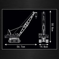 Thumbnail for Building Blocks Tech MOC Motorized Yellow Crawler Crane Bricks Toy - 5