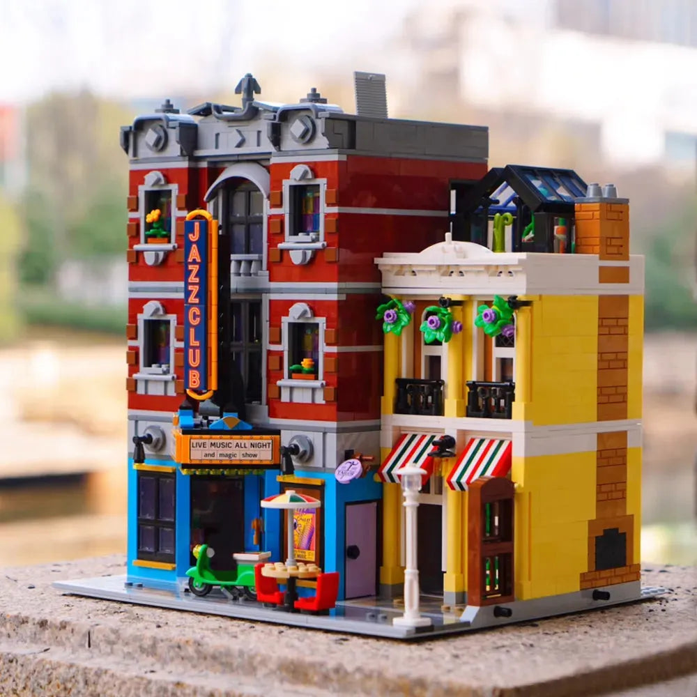 Building Blocks Creator Experts MOC City Jazz Club and Pizzeria Bricks Toy - 2