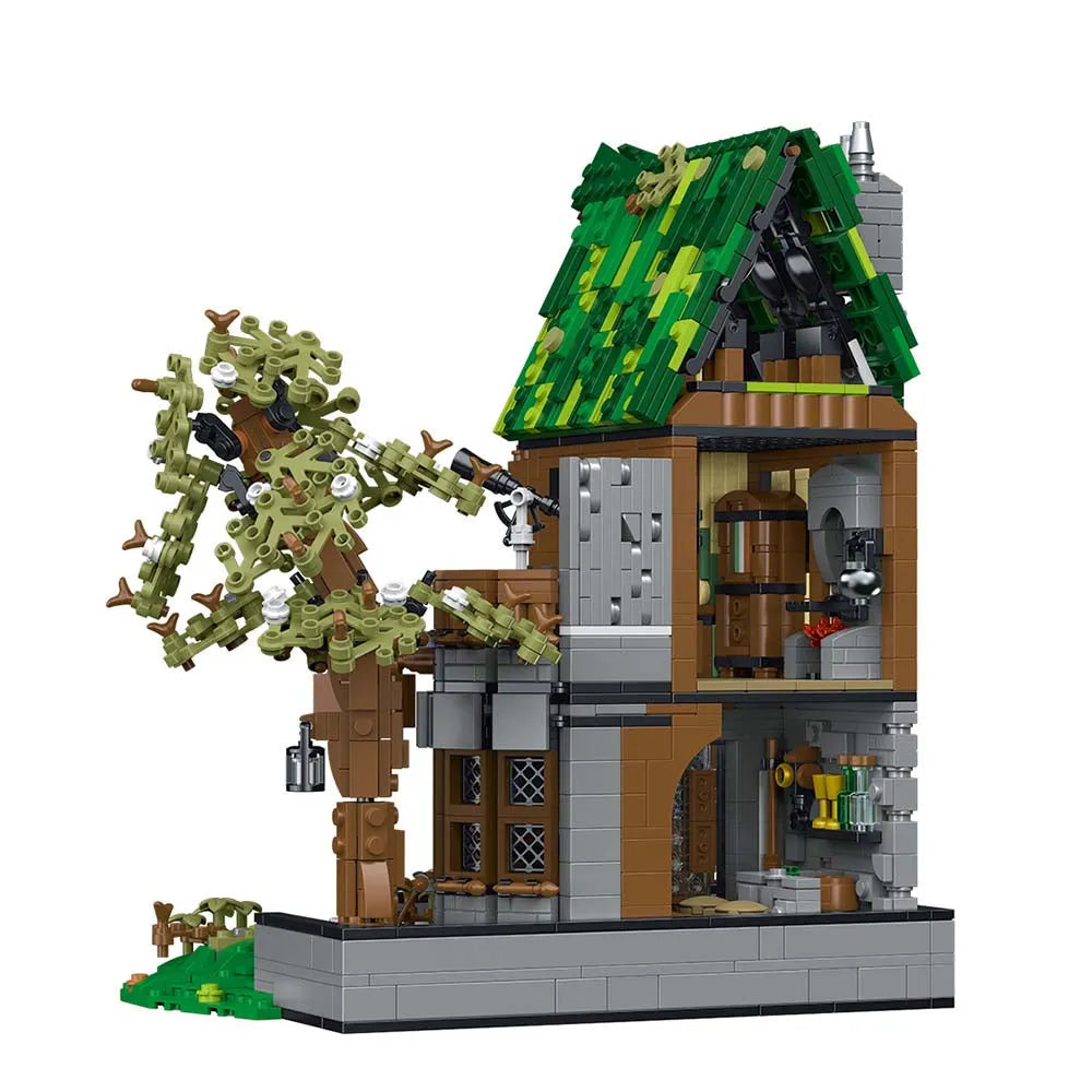 Building Blocks Creator Expert MOC Medieval Tavern Bricks Toy - 1