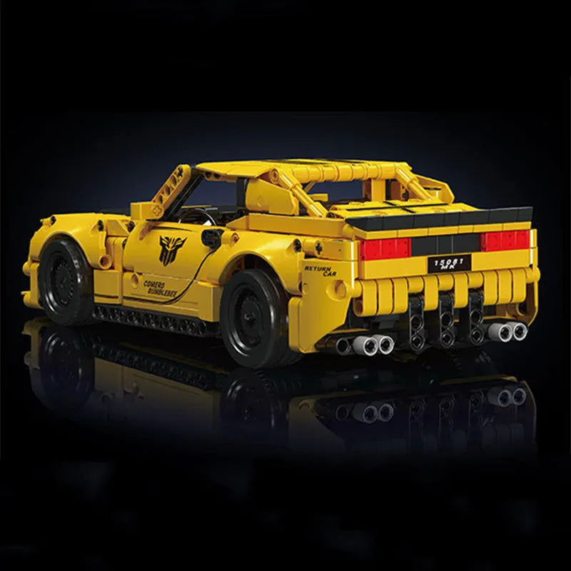 Building Blocks Tech Bumblebee Pull Back Sports Car Bricks Toy - 8