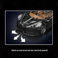 Thumbnail for Building Blocks MOC Motorized Bugatti La Voiture Noire Racing Car Bricks Toy - 3
