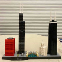Thumbnail for Building Blocks Architecture MOC Chicago Skyline Bricks Toy - 5