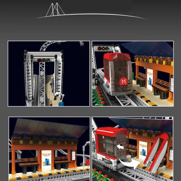 Building Blocks Tech City Motorized Urban Railcar Bricks Toy - 6