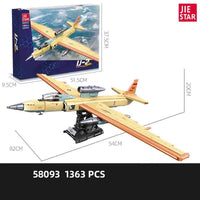 Thumbnail for Building Blocks Military MOC U2 Reconnaissance Aircraft Bricks Toy - 2