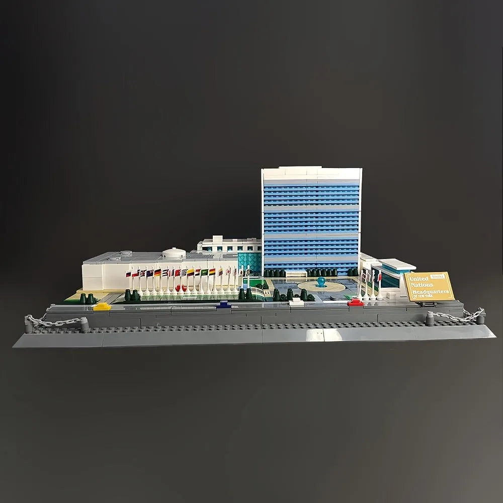 Building Blocks MOC Architecture NY United Nations HQ Bricks Kids Toys Construction Set Toys - 10