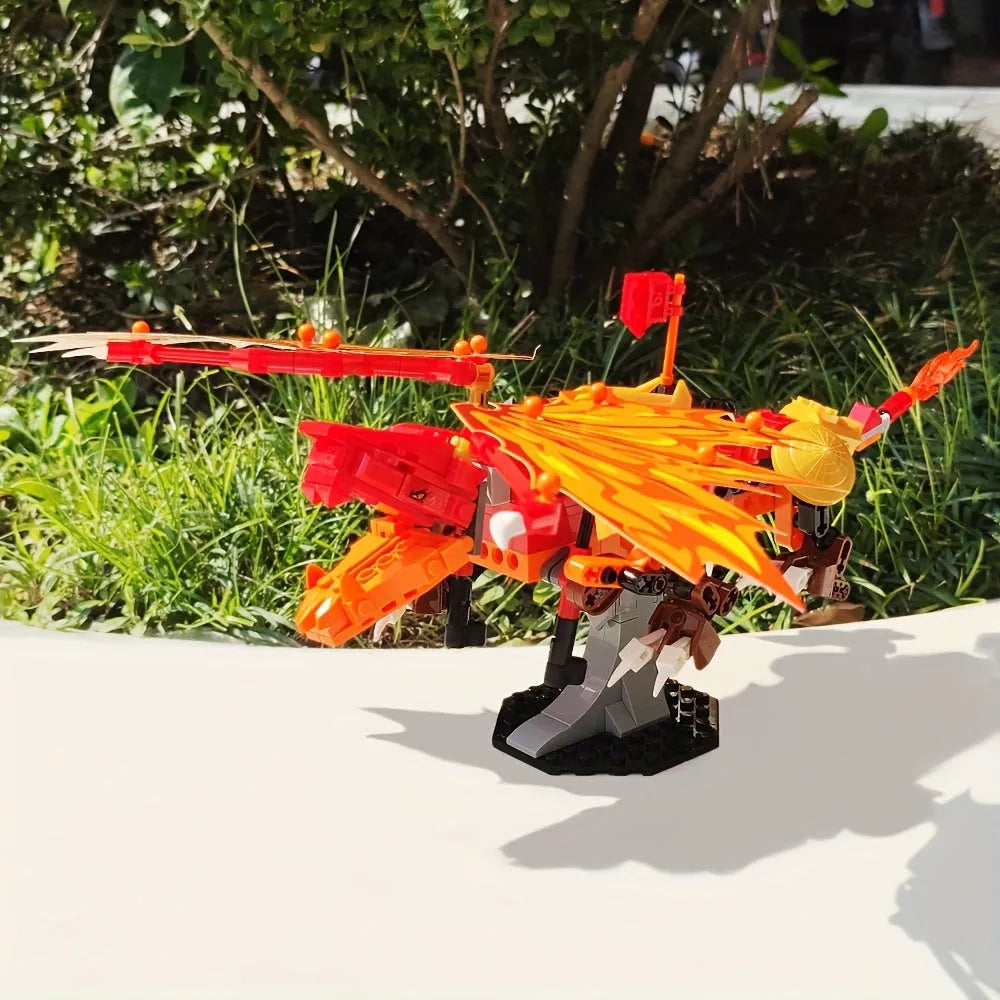 Building Blocks Creator Ideas MOC Movie Fire Dragon Bricks Toy Construction Set Toys - 2