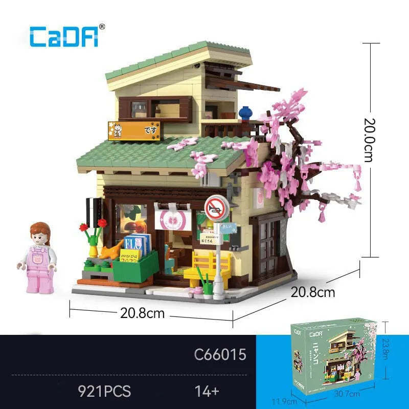 Building Blocks Creator Expert Japanese Style Cats Store Bricks Toy - 3