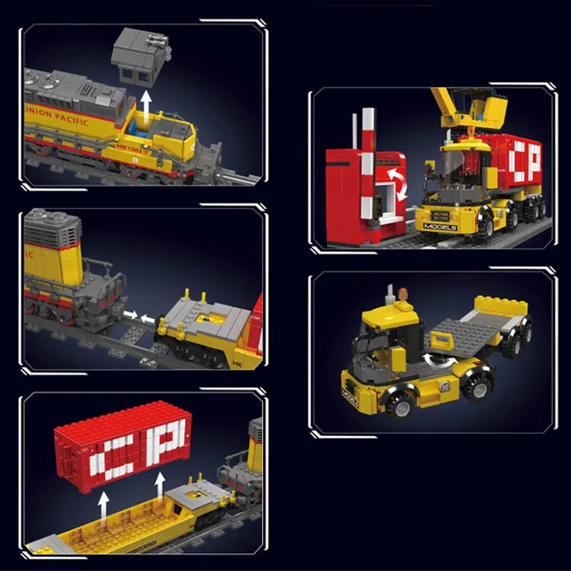 Building Blocks Tech EMD SD40-2 Diesel Locomotive RC Train Bricks Toy - 5