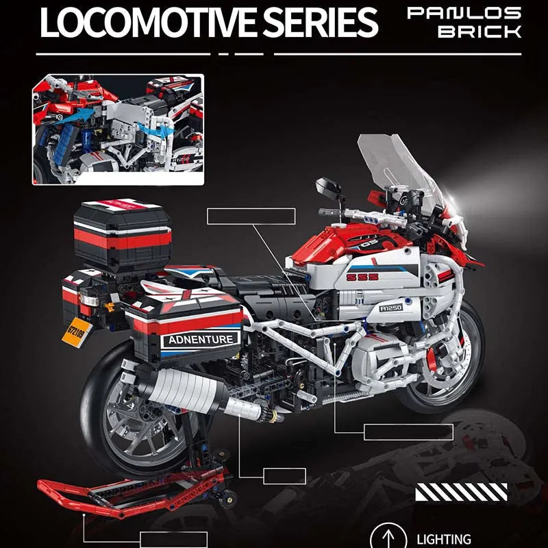 Building Blocks Tech MOC BMW R1250 Super Motorcycle Bricks Toy Construction Set Toys - 4