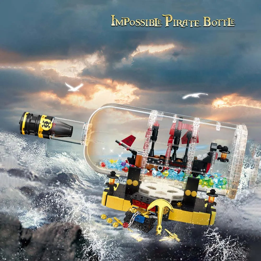 Building Blocks Creator Expert Ideas Ship In A Bottle Bricks Toy Construction Set Toys - 9
