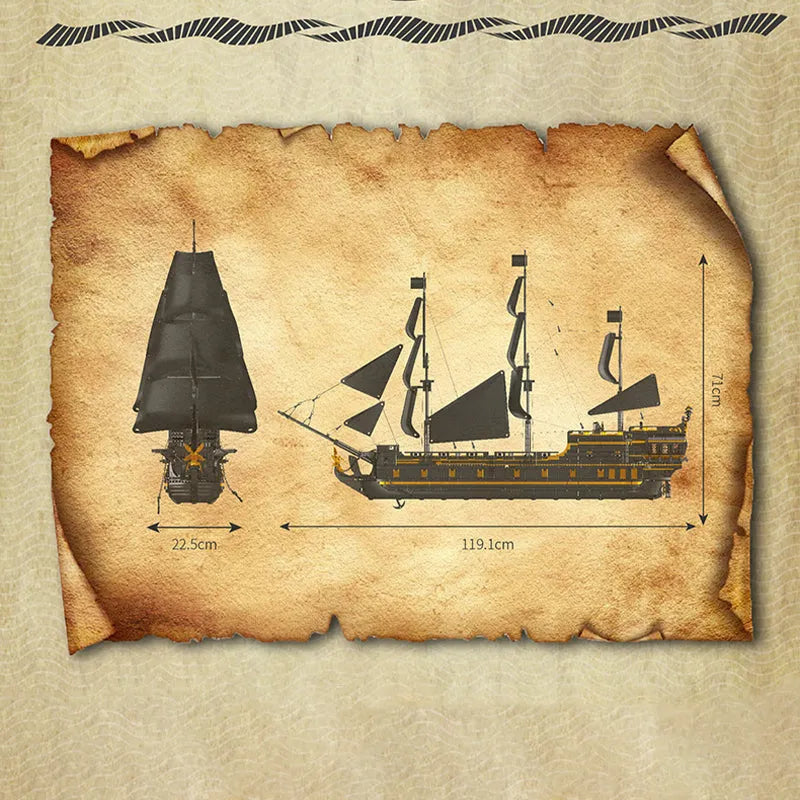 Building Blocks Pirates of Caribbean MOC Black Pearl Ship Bricks Toy Construction Set Toys - 6
