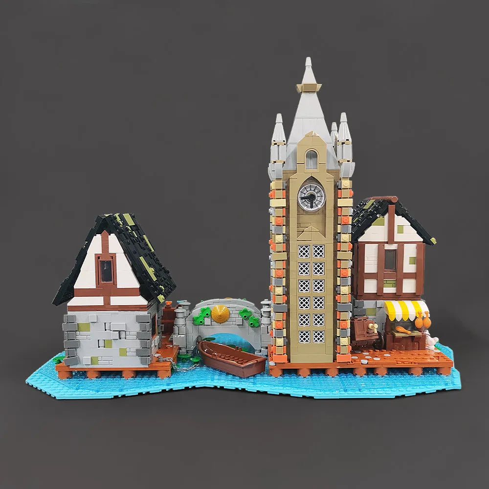 Building Blocks Creator Expert MOC Medieval Town Market Bricks Toys - 4