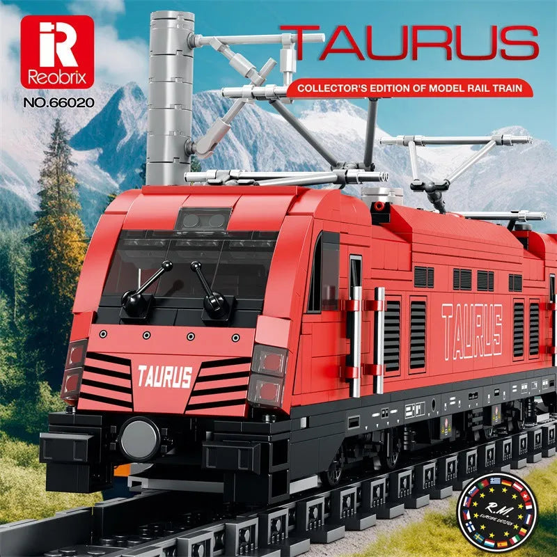 Building Blocks Tech Taurus European Electric Passenger Train Bricks Toy Construction Set Toys - 2