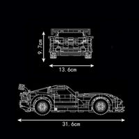 Thumbnail for Building Blocks Tech MOC Dodge Viper Racing Sports Car Bricks Toy - 5