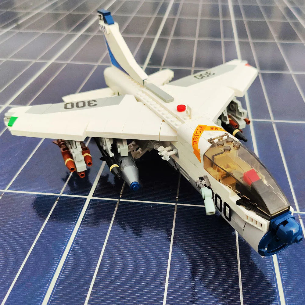 Building Blocks MOC Military Aircraft A-7 Fighter Jet Attack Plane Bricks Toys Construction Set Toys - 9