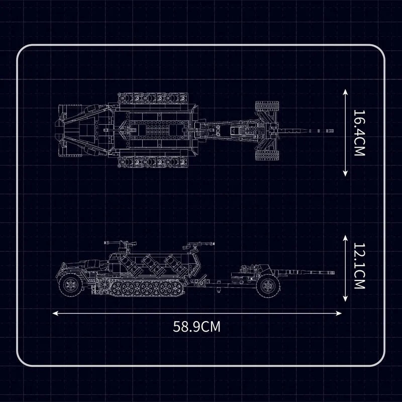 Building Blocks Military Motorized Semi Tracked Armored Vehicle Bricks Toy - 3