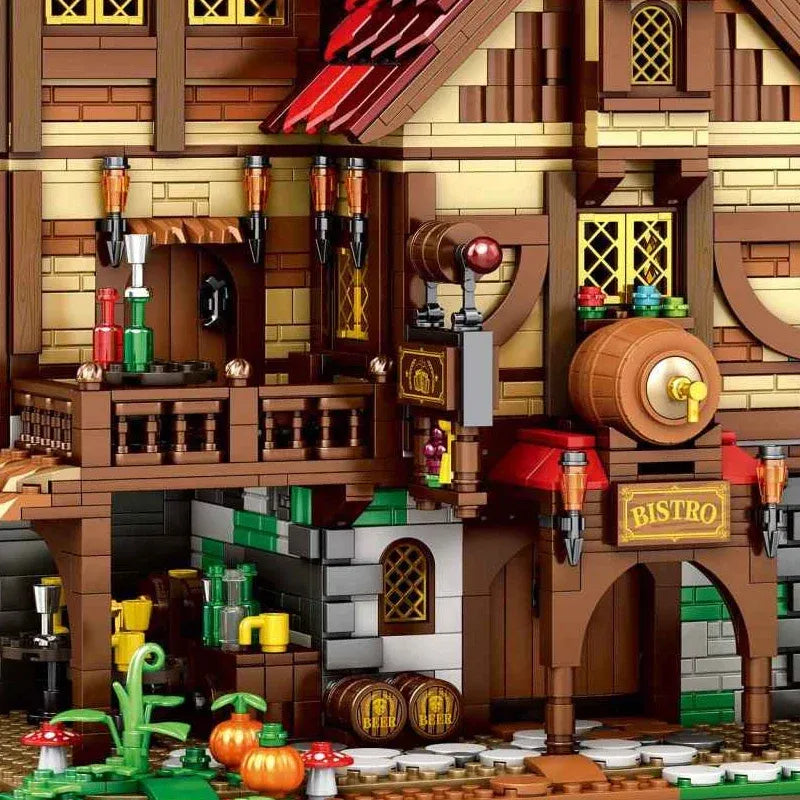 Building Blocks European Century MOC Medieval Town Bistro Bricks Toy - 3