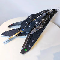 Thumbnail for Building Blocks Military MOC Stealth Aircraft F - 117A Nighthawk Bricks Toy - 3