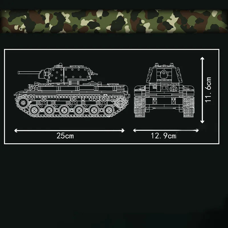 Building Blocks Military Motorized M4 Sherman Tank Bricks Toy Construction Set Toys - 4