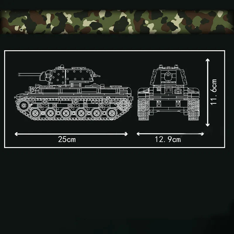Building Blocks Military Motorized M4 Sherman Tank Bricks Toy - 4