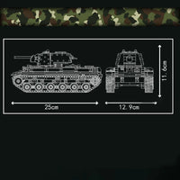 Thumbnail for Building Blocks Military Motorized M4 Sherman Tank Bricks Toy Construction Set Toys - 4