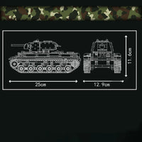 Thumbnail for Building Blocks Military Motorized M4 Sherman Tank Bricks Toy - 4