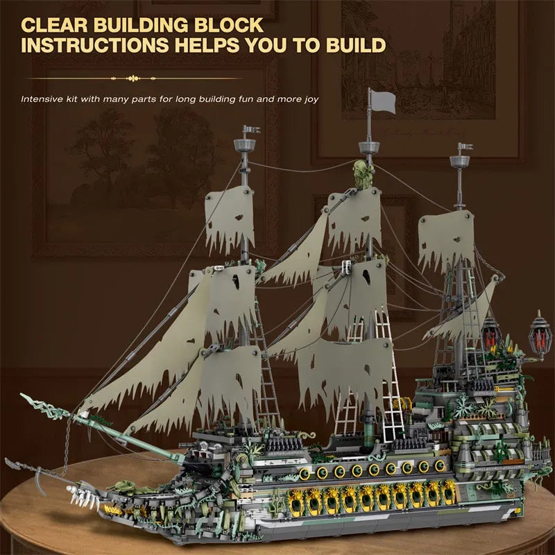 Building Blocks Pirates Of Caribbean MOC Flying Dutchman Ship Bricks Toy - 3