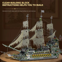 Thumbnail for Building Blocks Pirates Of Caribbean MOC Flying Dutchman Ship Bricks Toy - 3