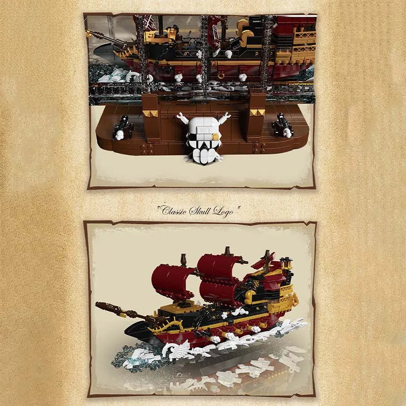 Building Blocks Art Queen Anne’s Revenge Drifting Bottle Ship Bricks Toy Construction Set Toys - 4