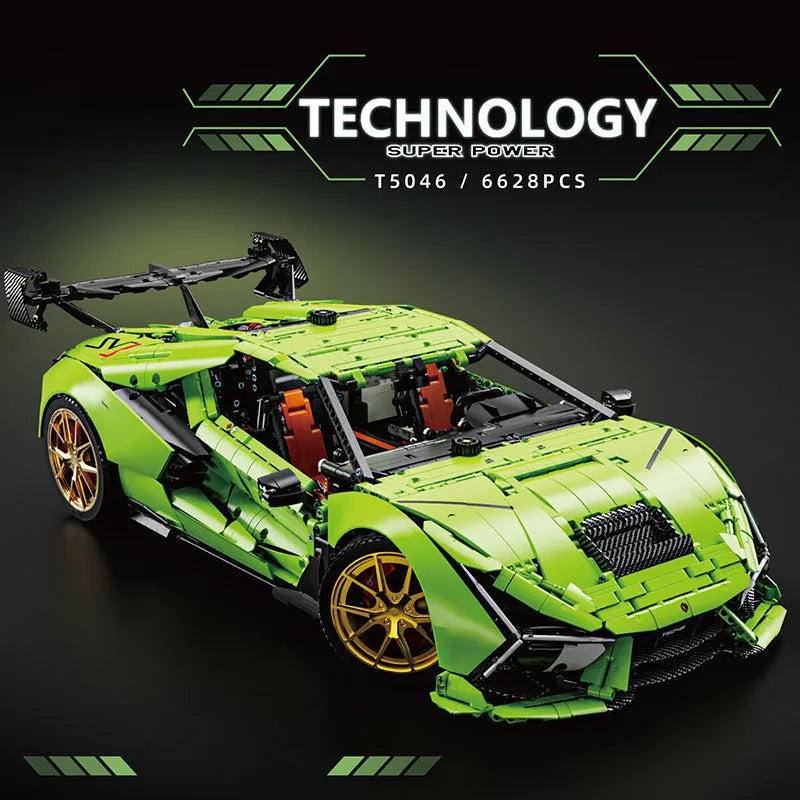 Building Blocks Tech MOC Lambo Aventador SVJ Supercar Bricks Toy Construction Set Toys - 2