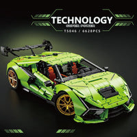 Thumbnail for Building Blocks Tech MOC Lambo Aventador SVJ Supercar Bricks Toy Construction Set Toys - 2