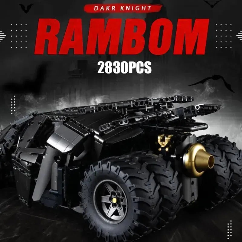 Building Blocks Motorized MOC Tech Dark Knight Rambom Car Bricks Toys Construction Set Toys - 4
