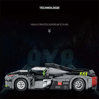 Thumbnail for Building Blocks Tech MOC PEUGEOT 9X8 Hybrid Racing Car Bricks Toy Construction Set Toys - 4