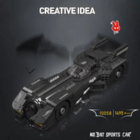 Thumbnail for Building Blocks Tech Creator Expert MOC Bat Sports Car Bricks Toy - 2