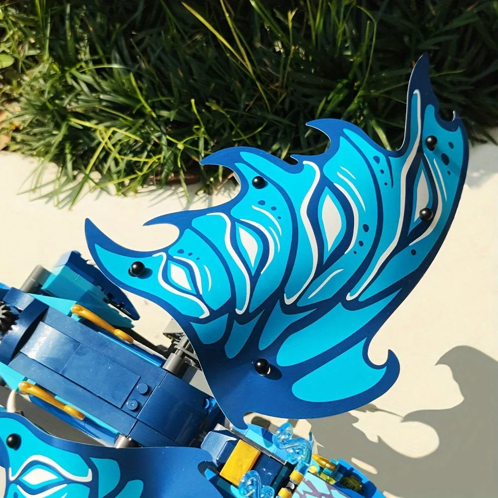 Building Blocks Creator Ideas Movie MOC Water Dragon Bricks Toy Construction Set Toys - 6